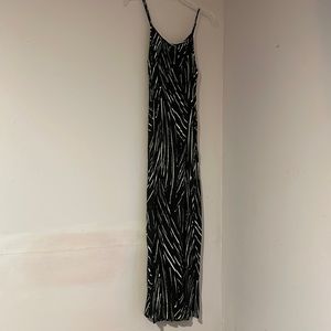 Black and white spaghetti strap maxi dress